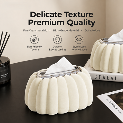 Elegant Pumpkin-Shaped Tissue Box