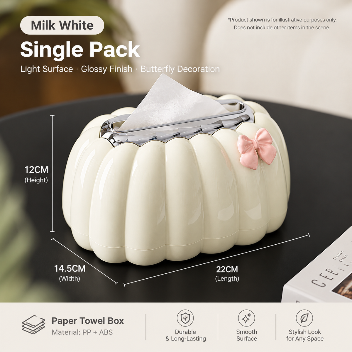 Elegant Pumpkin-Shaped Tissue Box