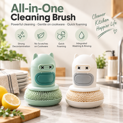 New Cartoon Press-Type Cleaning Scrub Brush